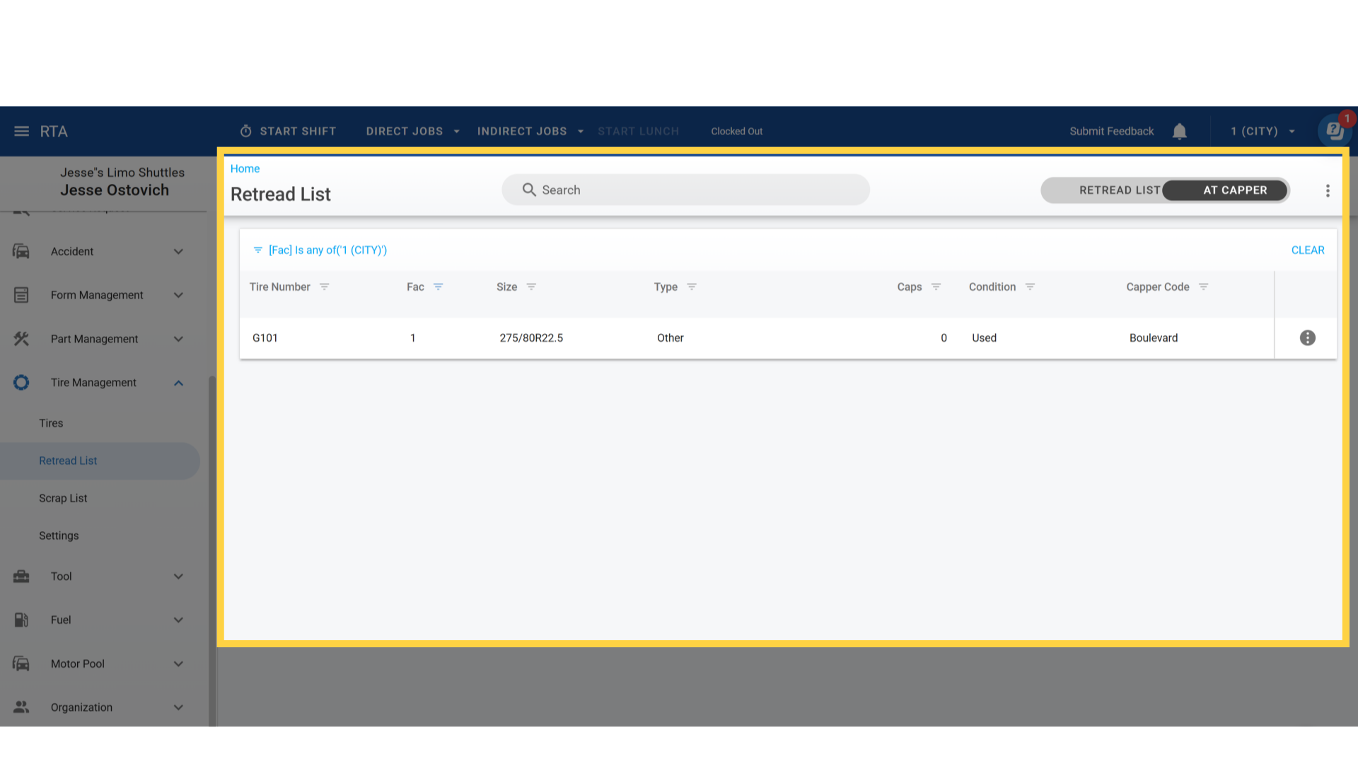 The 'At Capper' list will appear